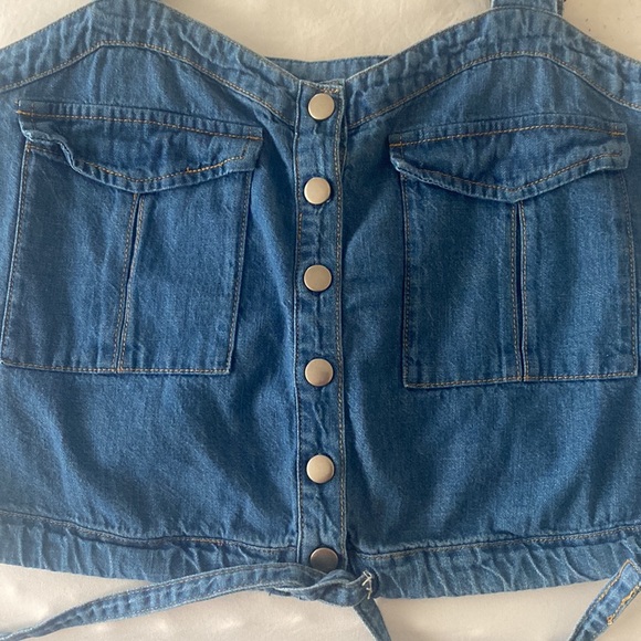 Blue crop top new size small - Picture 2 of 4